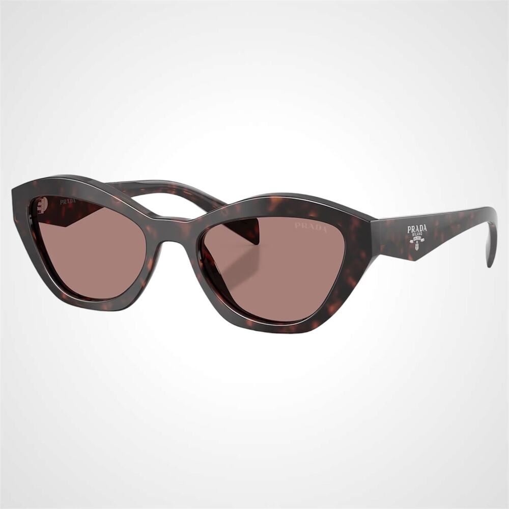 New PRADA Sunglasses Brown Root Tortoise Butterfly Brown Lens - Picture 1 of 6